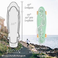 KMX Classic Retro Mini Cruiser Skateboard 22" & 27" for Boys Girls - Mint Citrus / 22" - image 4