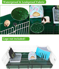 Guinea Pig Litter Box, Hay Holder, Cage Liner - 24"x47" / Green - image 3
