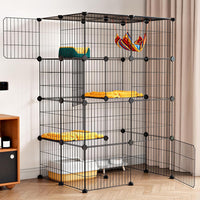 3-Tier Cat Cages Indoor Enclosure DIY Cat Playpen Catio Detachable - 31.5"L x 23.6"W x 47.2"H