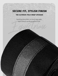 Harrison Howard Horse Polo Wraps Upgrade with Bling Leg Wraps for Horses 4-Pack Fleece Leg Wraps Stable Supplies Black L