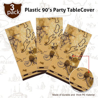 Irenare pirate tablecloth printed with a treasure map, skeleton, boat, mountain and treasure chest - view 11
