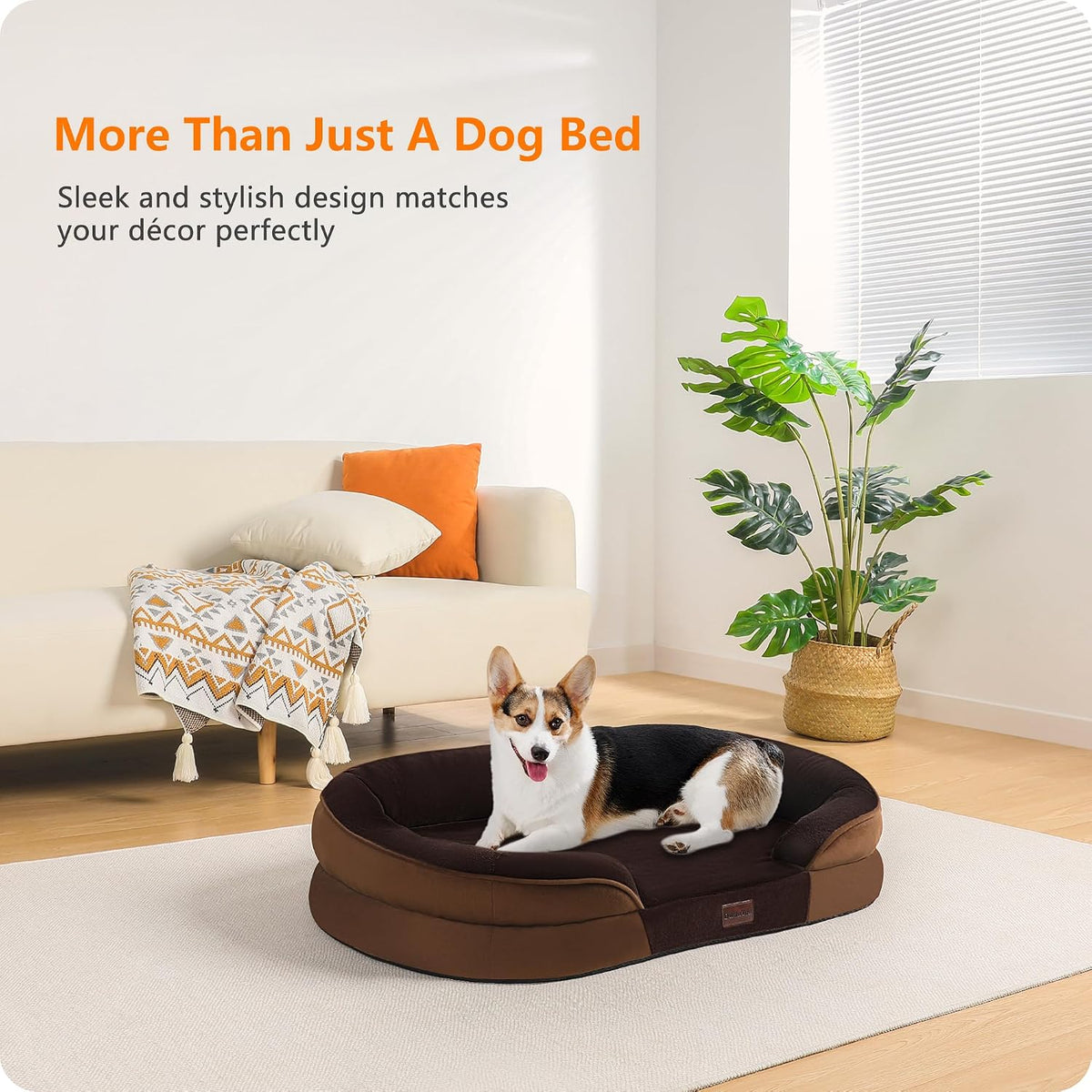 Orthopedic Waterproof Medium Dog Bed Sofa, Gel Memory Foam, 36" – Essentials for Dogs - Brown / Medium(36 x 25.5 x 6 inch) - image 2