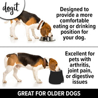 Dogit Elevated Dog Bowl for Large Dogs, White – Essentials for Dogs - Small / Black - image 3