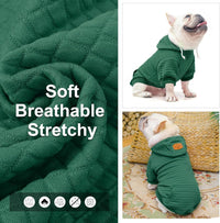 Small Dog Hoodie,Warm Winter Dog Sweater with Pocket & Leash Hole – Essentials for Dogs - Dark Green / M (Back: 16",Chest: 22", Neck: 13") - image 2