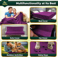 Paw Buddies Waterproof Blanket King Size 80"x90" for Dogs, Pets - Purple - image 4
