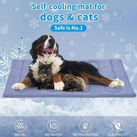 Cooling Mat for Large Dogs - Double-Sided Waterproof & Cool, Q-MAX>0.47, Portable Dog Cooling Mat for Summer. (L (36''x23''))