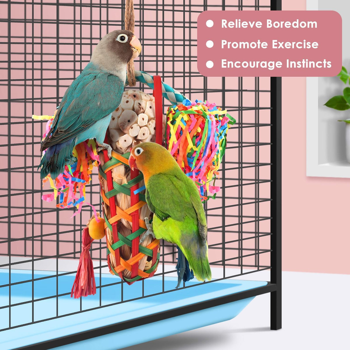 KATUMO Bird Toys Parakeet Toy Cockatiel Shredding Toys Conure - 1 Pcs - image 4