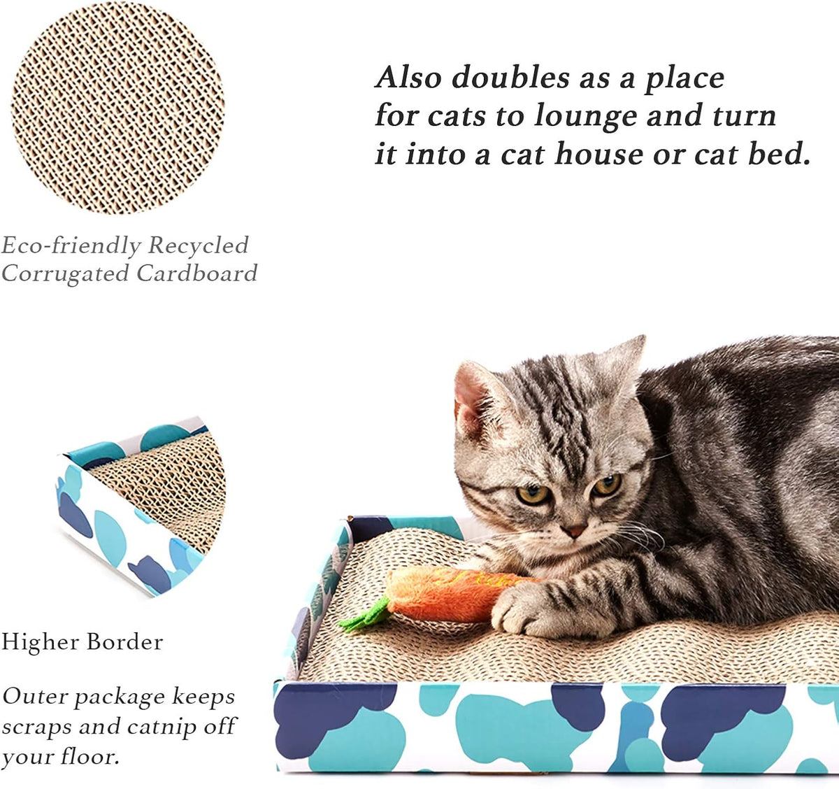 PEEKAB Cat Scratcher Cardboard Wide Scratching Board Reversible - XL-3pcs - image 4