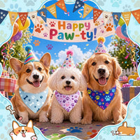 50 Pcs Halloween Dog Bandanas Bulk - 19.7 x 13.8 x 13.8 Inch / Pastel Paw Print / 50 - image 4