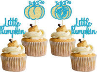 Gyufise 24Pcs Pumpkin Oh Baby Cupcake Toppers Pink Fall Pumpkin - Blue 10