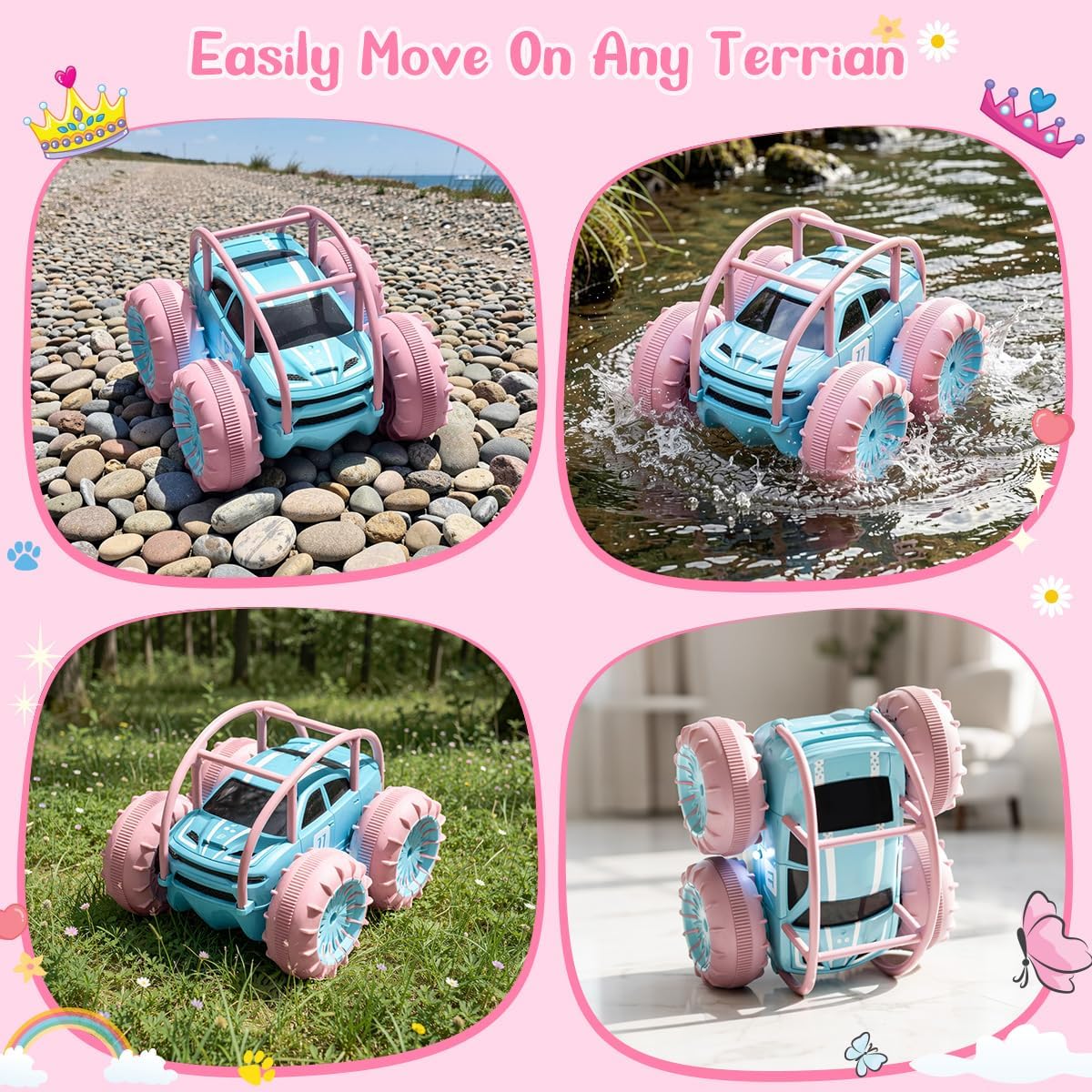 MaxTronic Rechargeable Remote Control Car for Kids - Light Pink - image 4