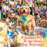 Abbylike 100 Pcs Fall Thanksgiving Dog Bandanas Bulk - Tie-dye / 25.6 x 17.7 x 17.7 Inch - image 2