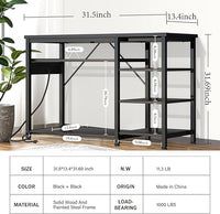 30-40 Gallon Aquarium Stand: Heavy Duty With Power Outlets and Cabinet for Tank Accessories Storage - Metal Frame, 1000LBS Capacity, Suitable for Fish & Reptile Terrariums