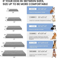 Orthopedic Memory Foam Bed for Large Dogs, Waterproof Cooling Pet Mats for Crate with Removable Washable Cover,Ideal for Arthritic Dogs (Large plus-36"x 27" x 3", Short Plush)