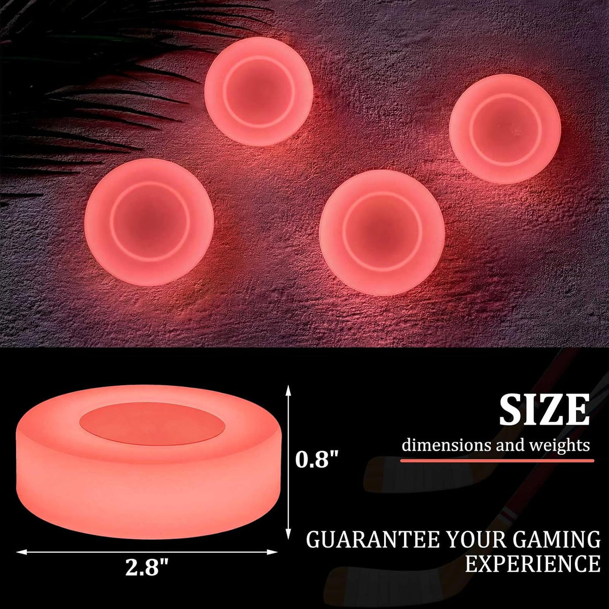 Deekin glow in the dark hockey pucks glowing green, PVC pucks with matte finish - view 12