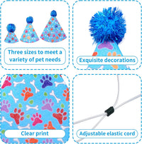 6PCS Dog Birthday Party Hats Felt for Small Medium Dogs Paw Bone – Essentials for Dogs - Party Hat / Small/Medium - image 3