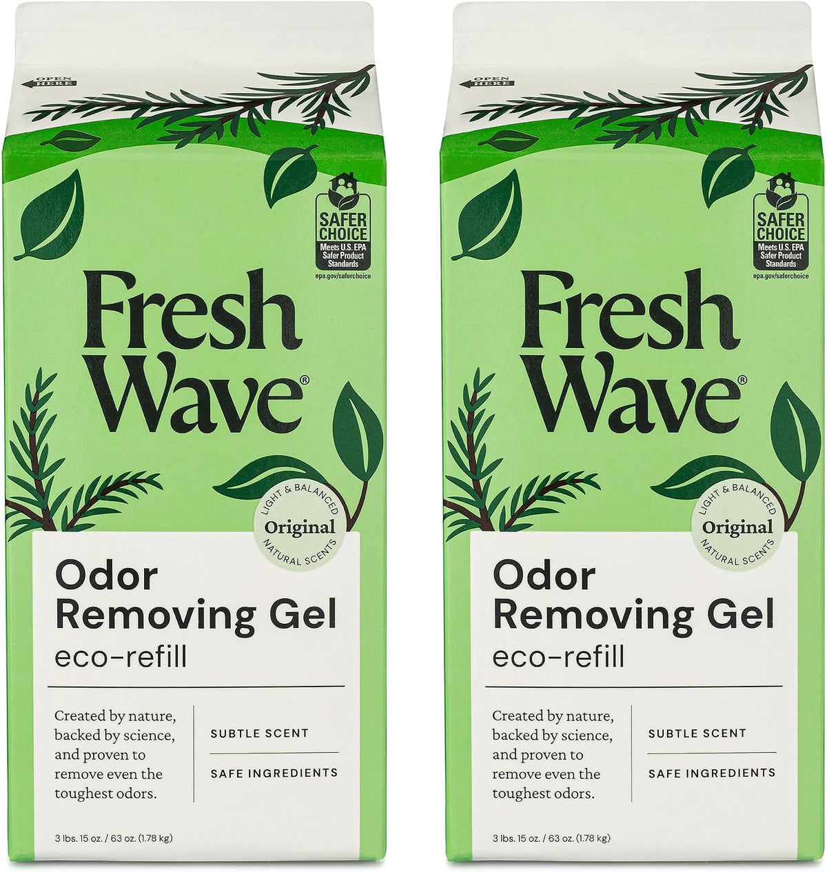 Fresh Wave Lemon Odor Removing Gel Refill - Original / 63 Fl Oz (Pack of 2)