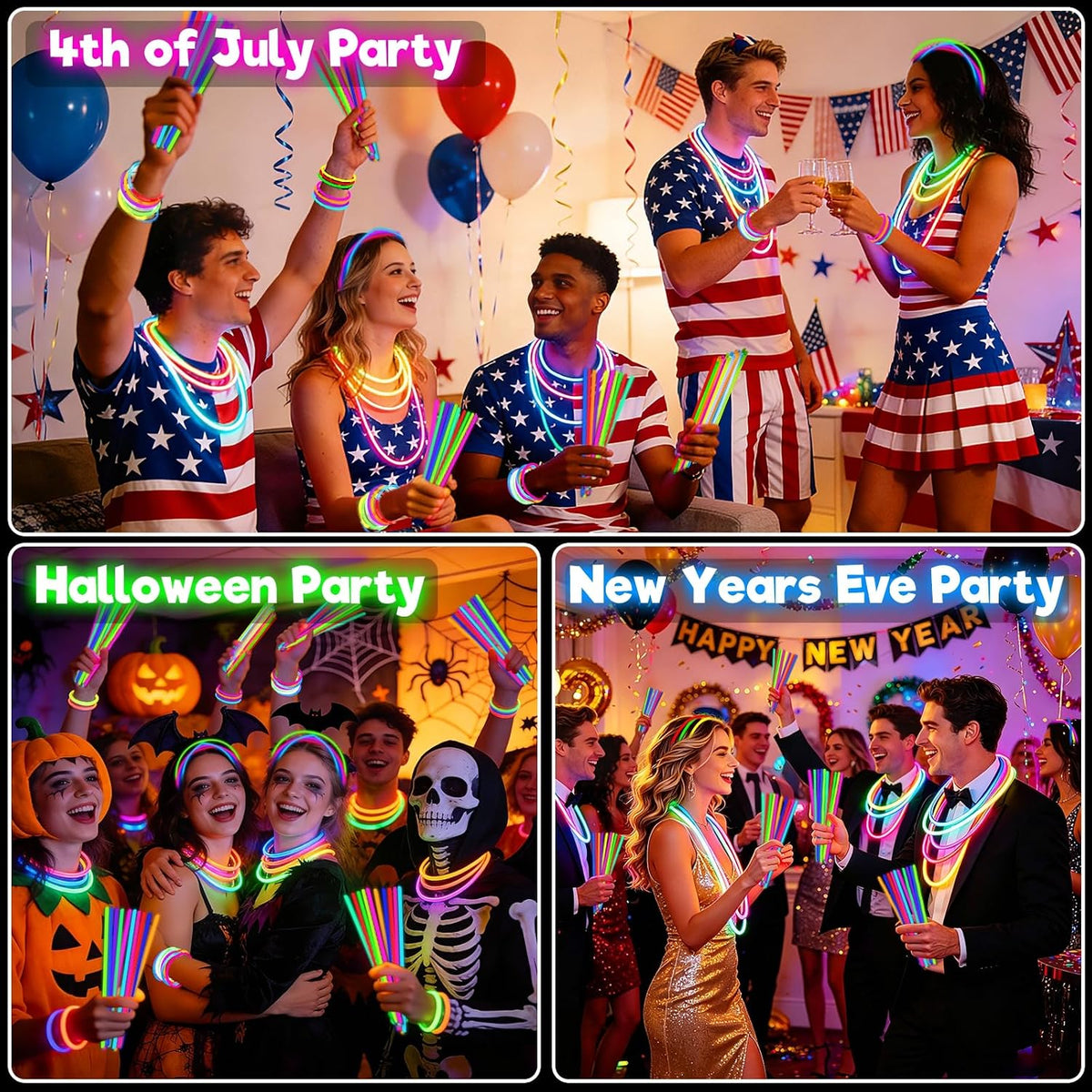500 Pack Glow Sticks Bulk Party Pack Bright Glow in the Dark Party - 500 - image 3