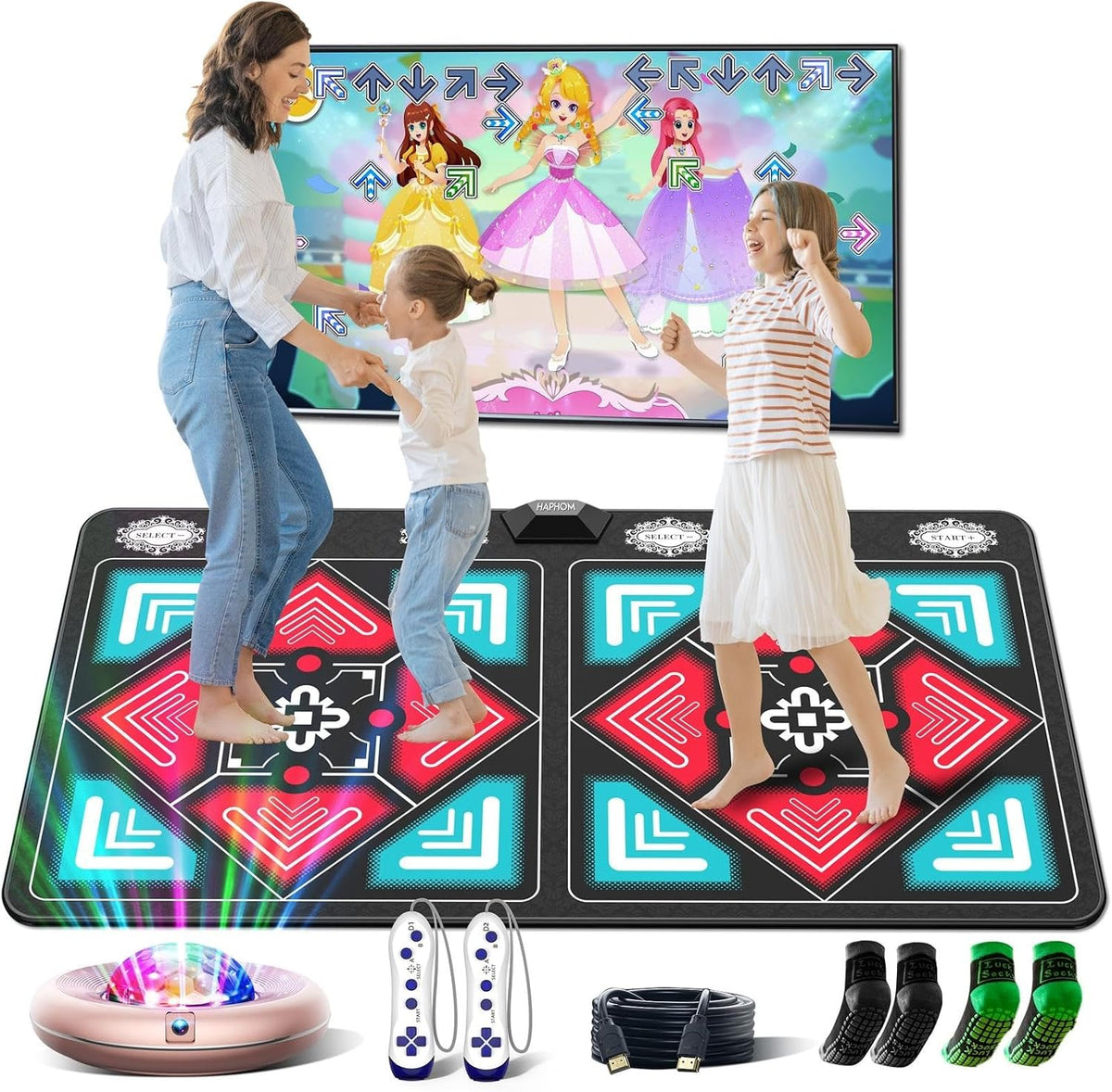 Flannel Dance Mat, 2-Player TV Game, Christmas Gift for Kids