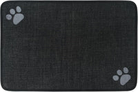 Dog Food Bowl Mat Pet Feeding Mat for Food Water 14.2x24In Grey – Essentials for Dogs - Black Rectangle / 24"L x 16"W