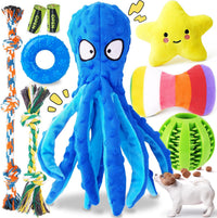 KIPRITII 9 Pack Puppy Toys Set for Small Dogs - 9 Pack (Octopus-Shaped)