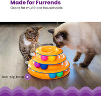 Catstages Tower of Tracks Interactive Cat Toy, 6 Spinning Balls - Orange / One-Size - image 4