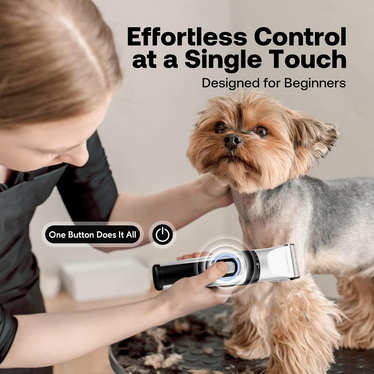 HEAPETS Dog Grooming Clippers, Low Noise, Electric Quiet - White - image 4