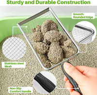 2 Pack Cat Litter Scoop with 3.8mm & 5mm Mesh - image 2