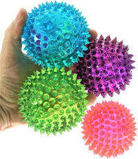 JA-RU Light Up Rubber Spike Balls Fidget Toy 695-4p – Fun for Kids & Family - Spike Balls / 8 Giant Balls - image 3