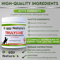 Trulysine L-Lysine for Cats Immune Support Oral Powder 4oz/100g - Cats & Kittens of All Age, Sneezing, Runny Nose Squinting, Watery Eyes - Fish & Poultry Flavor (U.S.A)(100 Grams ( 500mg / Scoop))