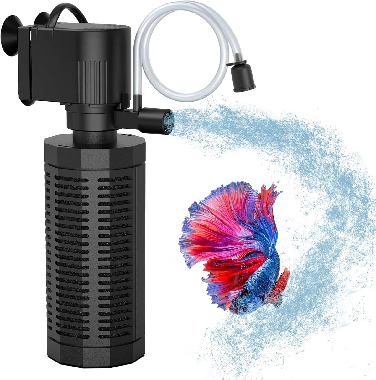 320GPH 4-In-1 Aquarium Filter 20-50 Gallons Quiet Fish Tank Filters – Essentials for Fish - 13W Filter