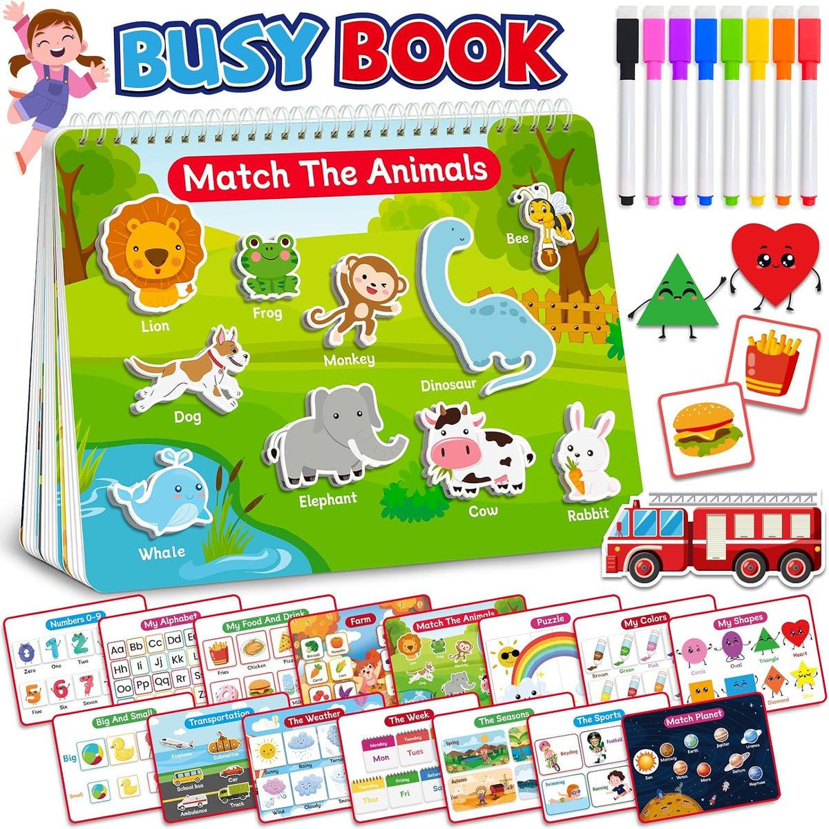 Benresive Busy Book for Toddlers 3-5 - Blue
