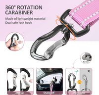 IOKHEIRA Dog Seatbelt, Updated Adjustable Harness Reflective Bungee Dog Car Seat Belt with Aviation - Pink - image 3