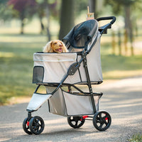 Carlson Pet Products Stroller - Khaki with Black Accents