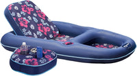 Aqua Campania Ultimate 2-in-1 Pool Float Lounge - One Size / Campania Navy Hibiscus - XLarge