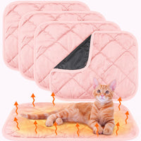 4 Pack Self Heating Cat Pad Self Warming Dog Mat - 16 x 20 Inch / Pink