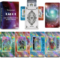 Smoostart Holographic Tarot Cards for Beginners with Meanings on Them – Fun for Kids & Family