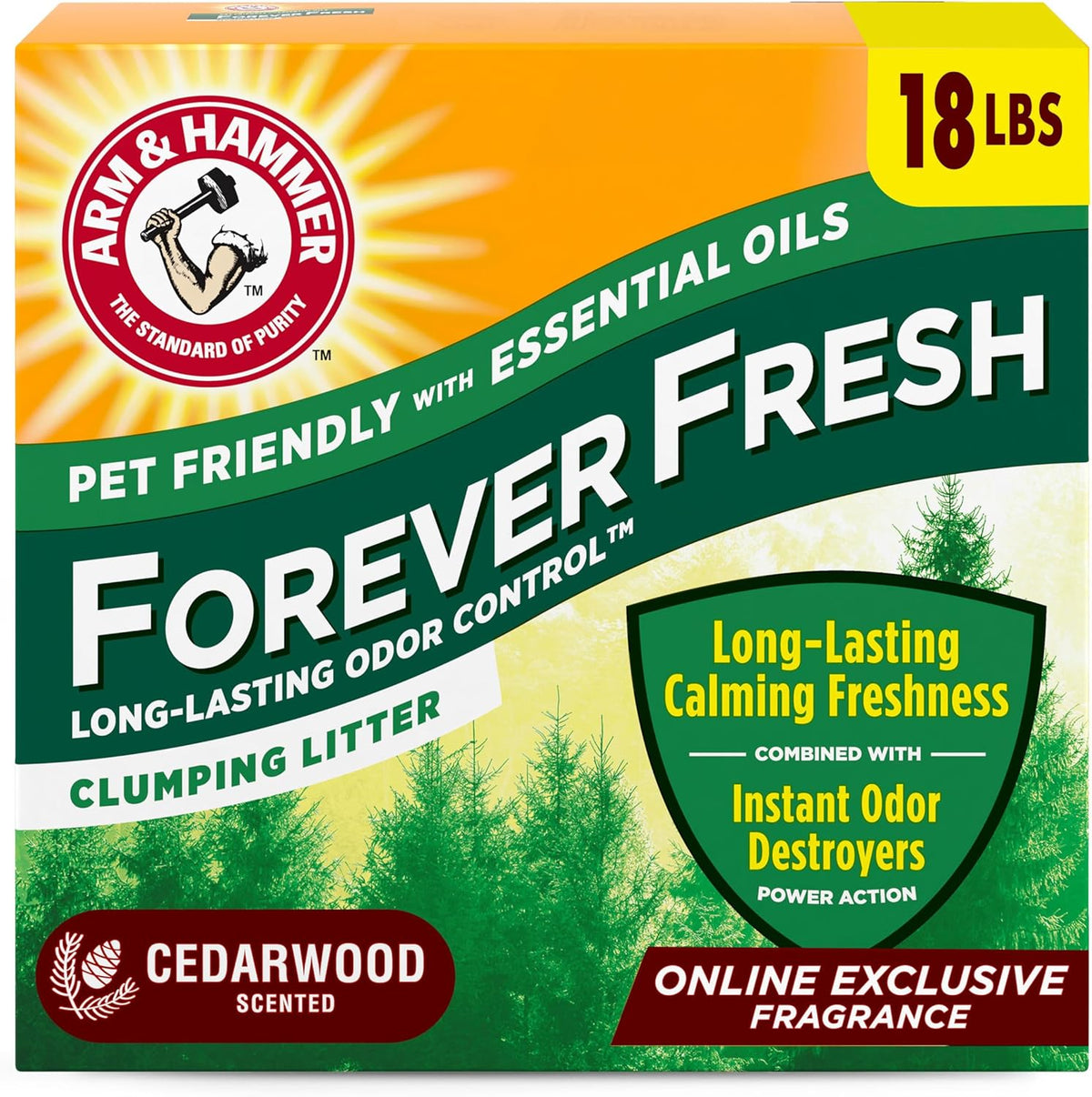 Arm & Hammer Forever Fresh Clumping Cat Litter Lavender - 18 Pound (Pack of 1) / Cedarwood