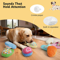 Nocciola Squeaky Bread Stuffed Dog Toys Pack - Slippers - image 3