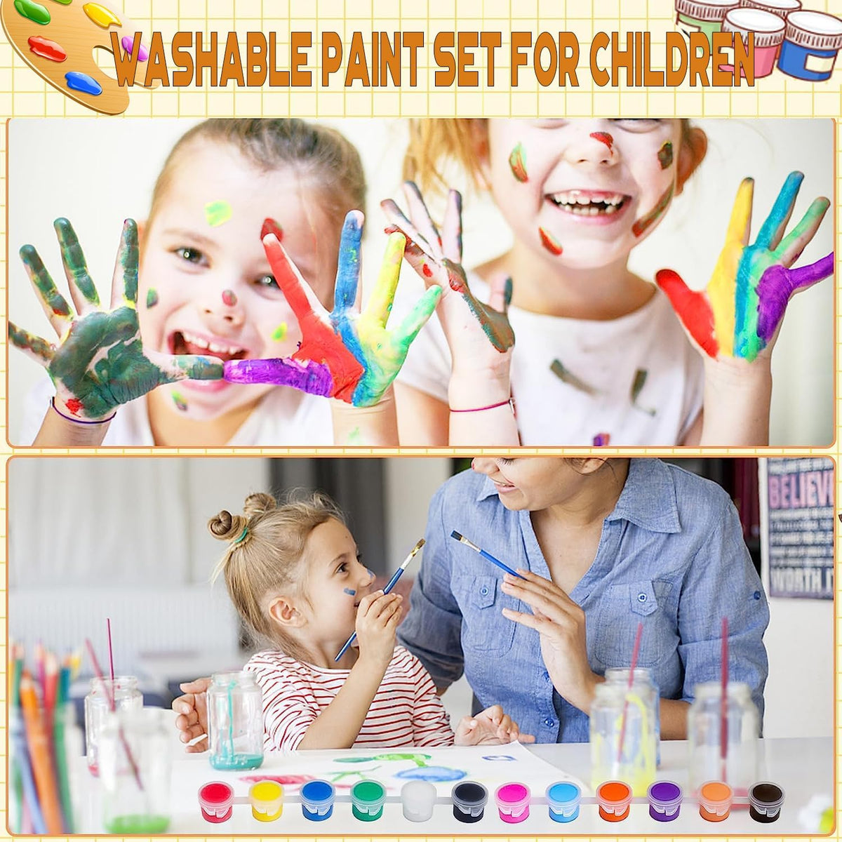 280 Pcs Mini Acrylic Paint Set for Kids - COLOR-1(210 PCS) - image 2