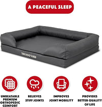 The Dog’s Bed Medium Oxford Grey 30x23.5, Memory Foam, Pain Relief: Arthritis, Hip & Elbow Dysplasia, Post Surgery, Lameness, Supportive, Calming, Waterproof Washable Cover, Veterinary Approved