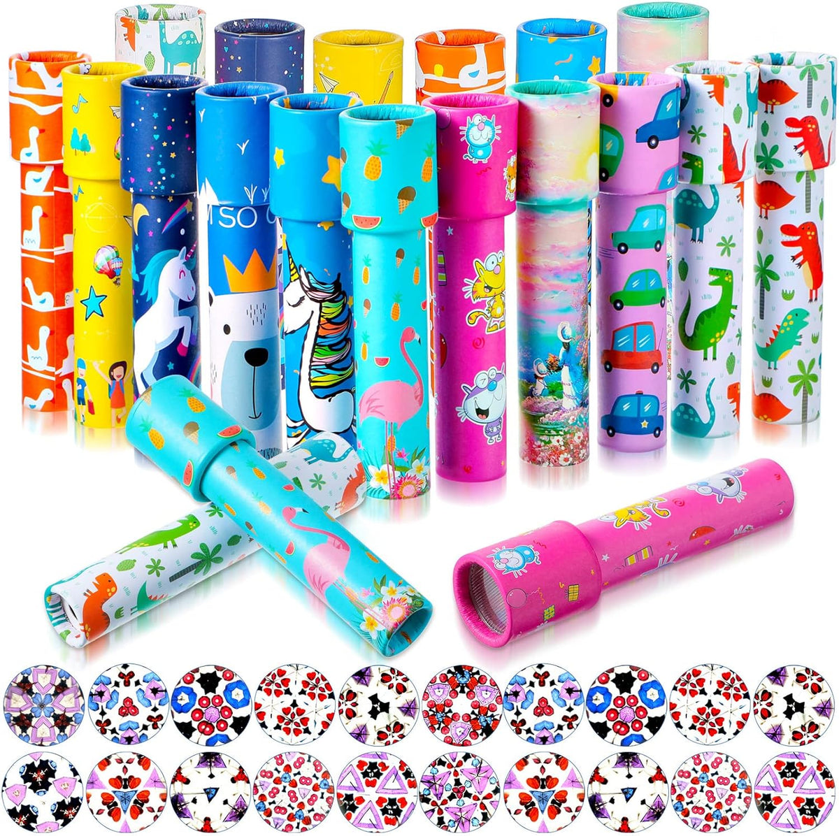 Chivao 20 Pcs Classic Kaleidoscopes Educational Toys for Party Favors - Flamingo
