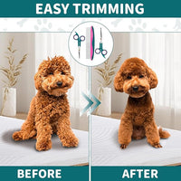 Pet Grooming Scissors Kit, Dog Grooming Shears with Stainless Steel Rounded Tip Blades for Safe Fur Trimming for Dog, Cat, Includes Pet Comb (Set of 3)