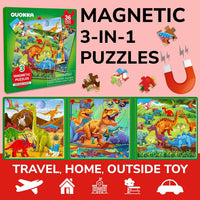 Magnetic Puzzles for Toddlers 3-5 - 9. Dino 36 Pcs Magnetic Puzzles - image 2