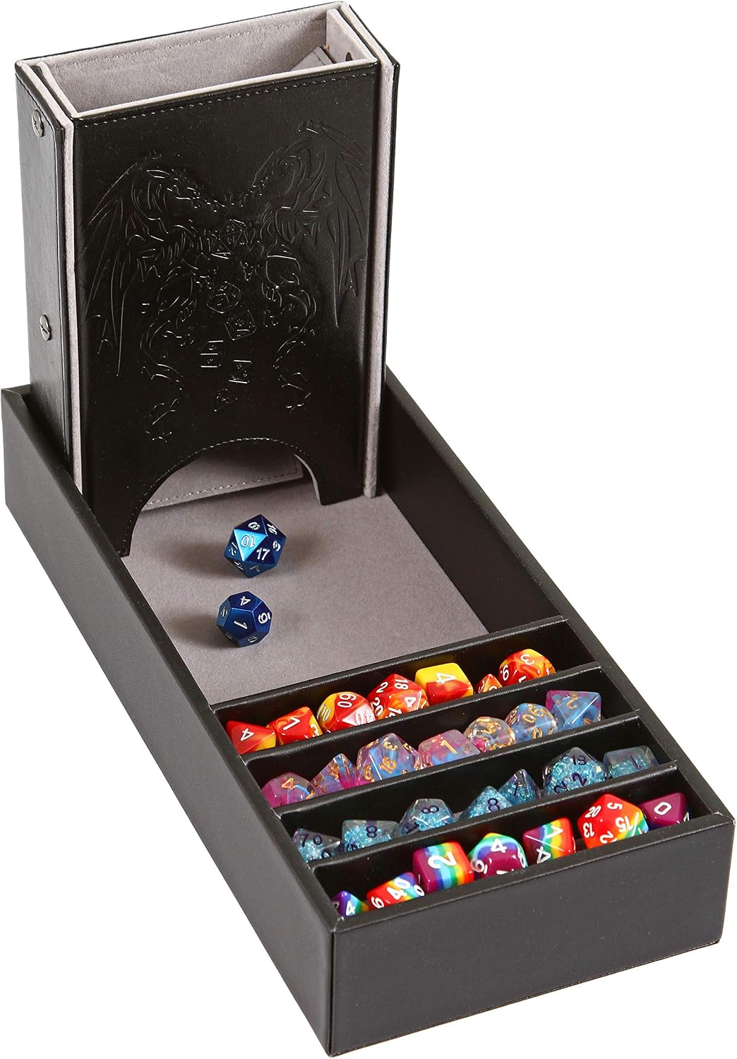 Forged Dice Co. Citadel Dice Tray and Tower, Storage Box - Gray