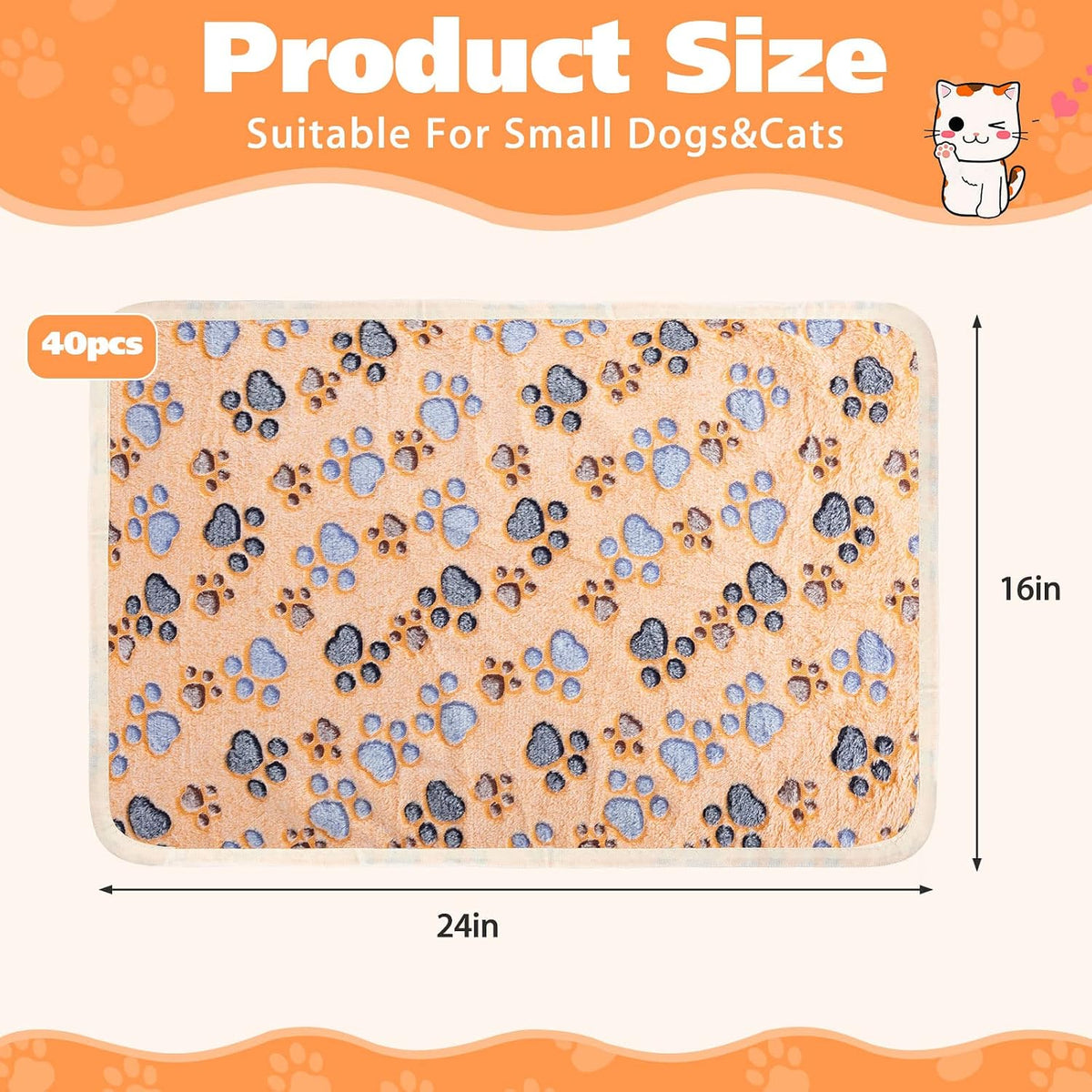 Chumia 40 Pcs Dog Blankets, Pink, Purple - 24 x 16 inches / Pink, White, Brown, Purple / 40 - image 2