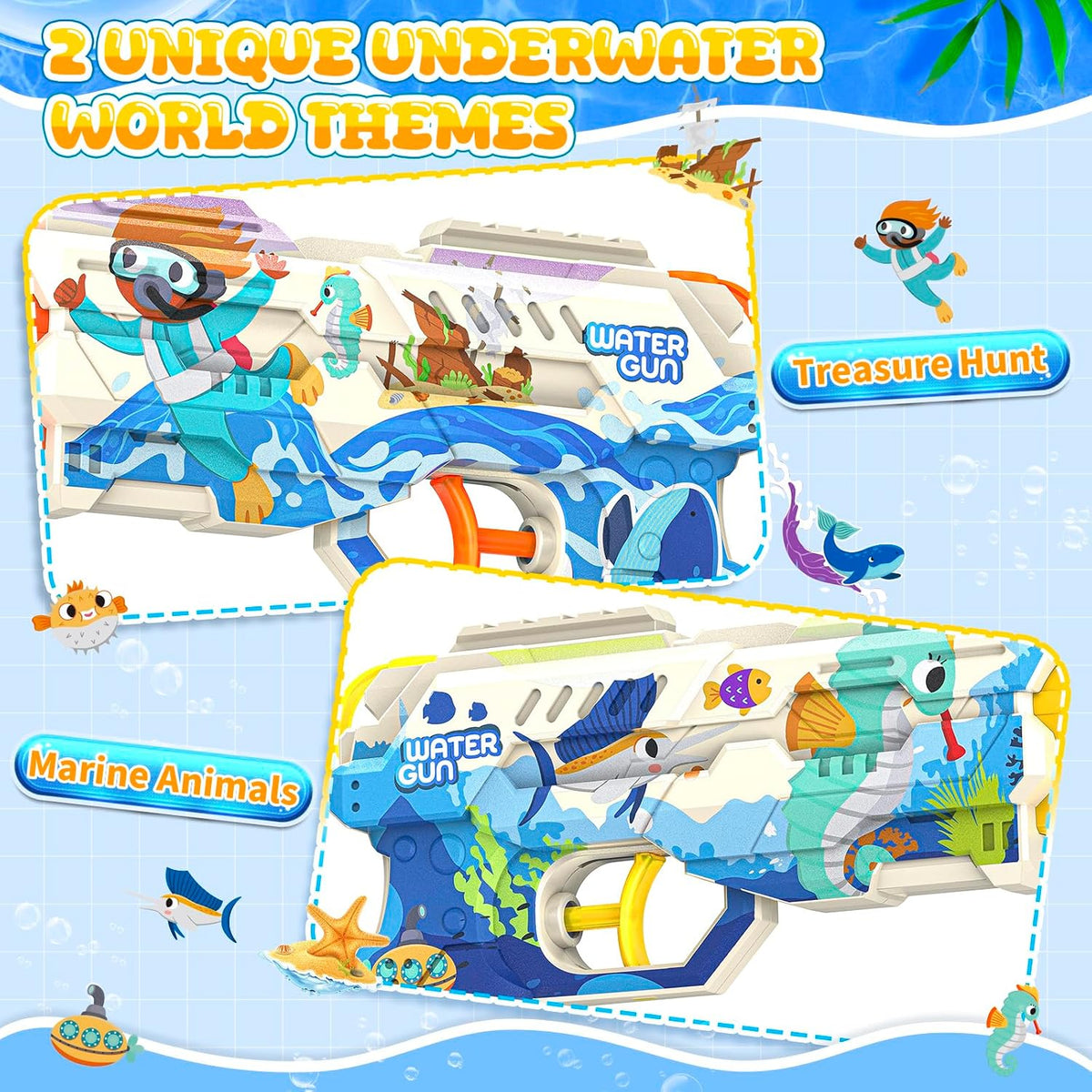 Water Gun Squirter for Kids Squirt Gun 2 Pack – Fun for Kids & Family - 2 Pack: Cute Patten - image 3