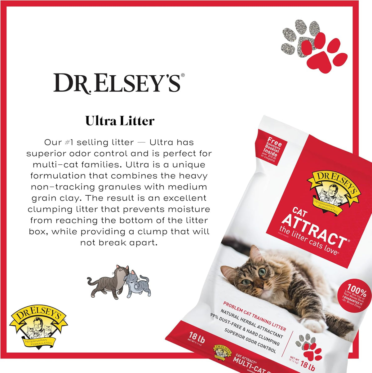 Dr. Elsey's Cat Attract Clumping Clay Cat Litter – Daily Care for Cats - 18 lb - image 3