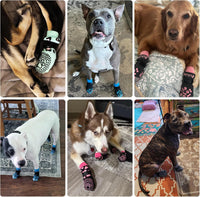 Dog Socks Shoes for Hot Pavement to Prevent Licking Paws - grey / Medium (4 Pack) - image 4