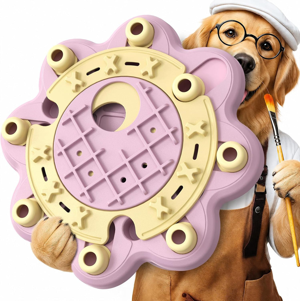 KADTC L Size 3 Levels, Dog Puzzle Toy - Pink / Bloom